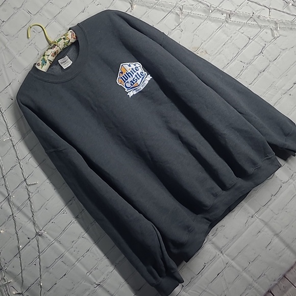 White Castle Fast Food Slider Graphic Dark Gray Pullover Employee Mens Size 3XL - Picture 7 of 17